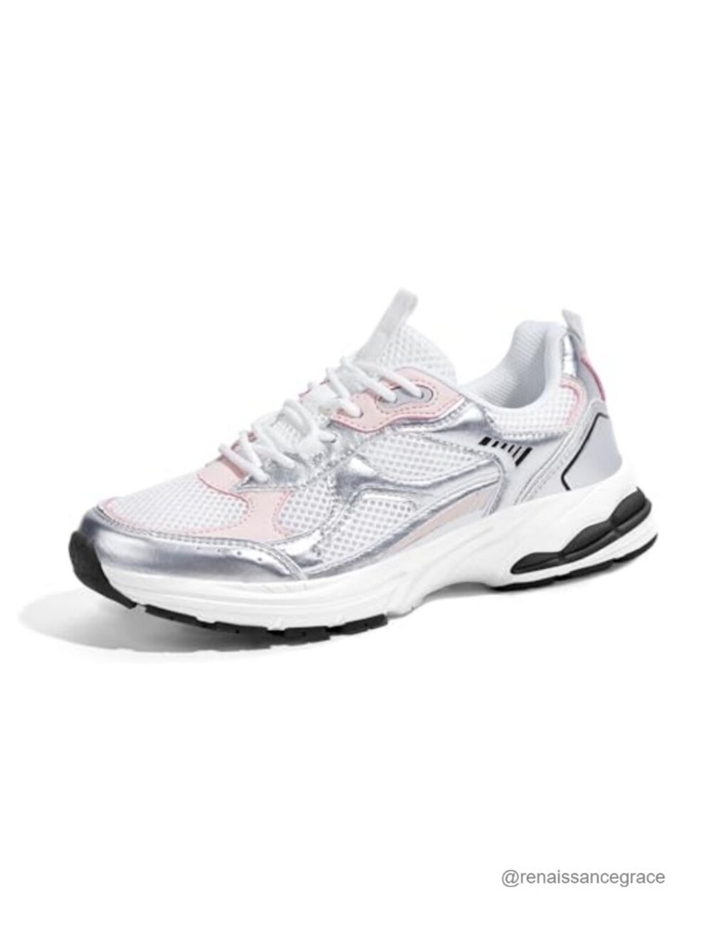 Women's Chunky Fashion Sneakers Breathable Mesh Athletic Lace-Up Walking Shoes